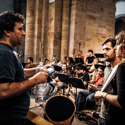 Rehearsal of Hannibal Saad, Syrian Bigband & Osnabrücker Youth Choir © Philippe Frese